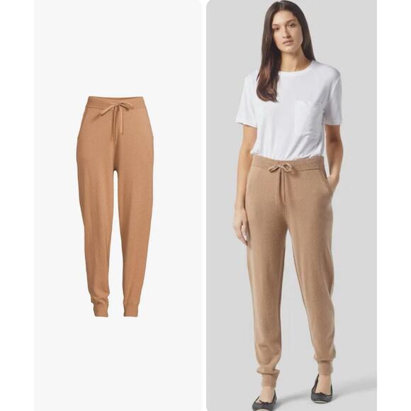 Equipment Femme Adinna Camel Tan 100% Cashmere Joggers XL NWT - Picture 1 of 7